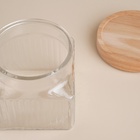 Банка для сыпучих продуктов SL Home «Афины», 1 л, 11×11.5 см, с деревянной крышкой. стекло, прозрачная - Фото 4