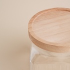 Банка для сыпучих продуктов SL Home «Афины», 1 л, 11×11.5 см, с деревянной крышкой. стекло, прозрачная - Фото 2