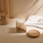 Банка для сыпучих продуктов SL Home «Афины», 1 л, 11×11.5 см, с деревянной крышкой. стекло, прозрачная - Фото 8