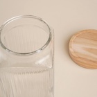 Банка стеклянная для хранения сыпучих продуктов SL Home «Афины», 2 л, 11×20.5 см, с деревянной крышкой - Фото 4