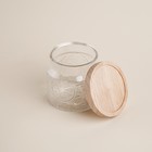Банка для сыпучих SL Home «Валенсия», 1 л, 12×11.5 см, с деревянной крышкой, стекло, прозрачная - Фото 3