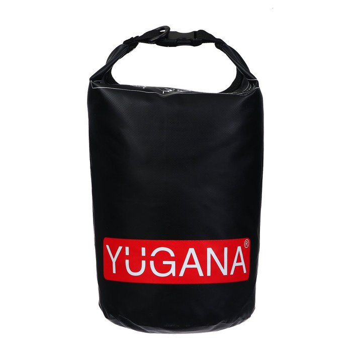 Гермомешок YUGANA, ПВХ, водонепроницаемый 5 литров, один ремень, черный - фото 1905057890