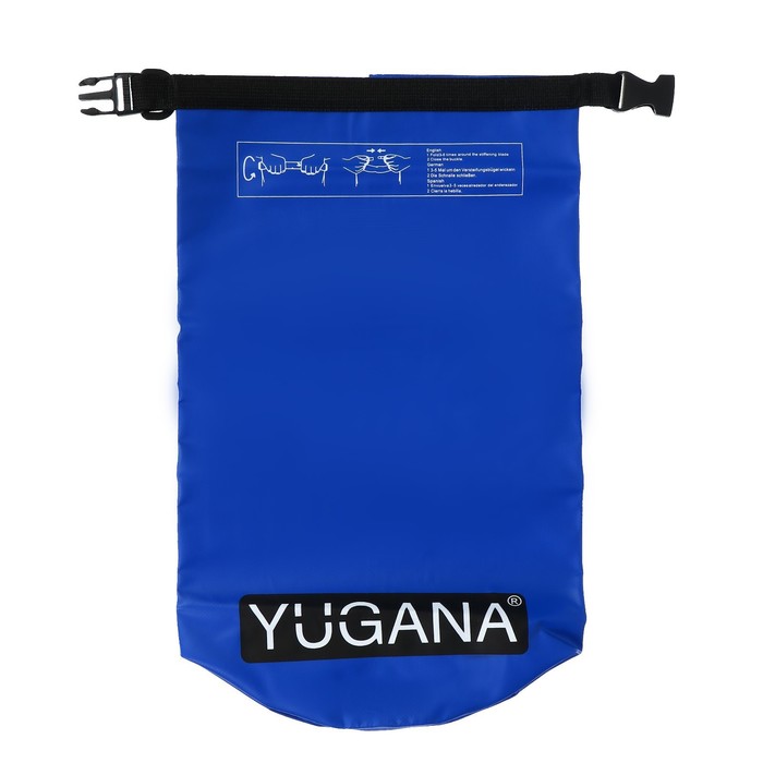 Гермомешок YUGANA, водонепроницаемый 10 литров, один ремень, синий
