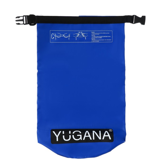 Гермомешок YUGANA, водонепроницаемый 30 литров, два ремня, синий