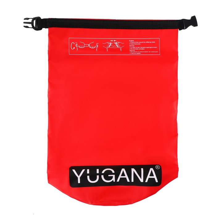 Гермомешок YUGANA, ПВХ, водонепроницаемый 40 литров, два ремня, красный - фото 1907964892