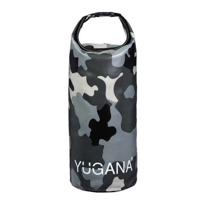 Гермомешок YUGANA, ПВХ, водонепроницаемый 10 литров, один ремень, камуфляж - фото 1910902525