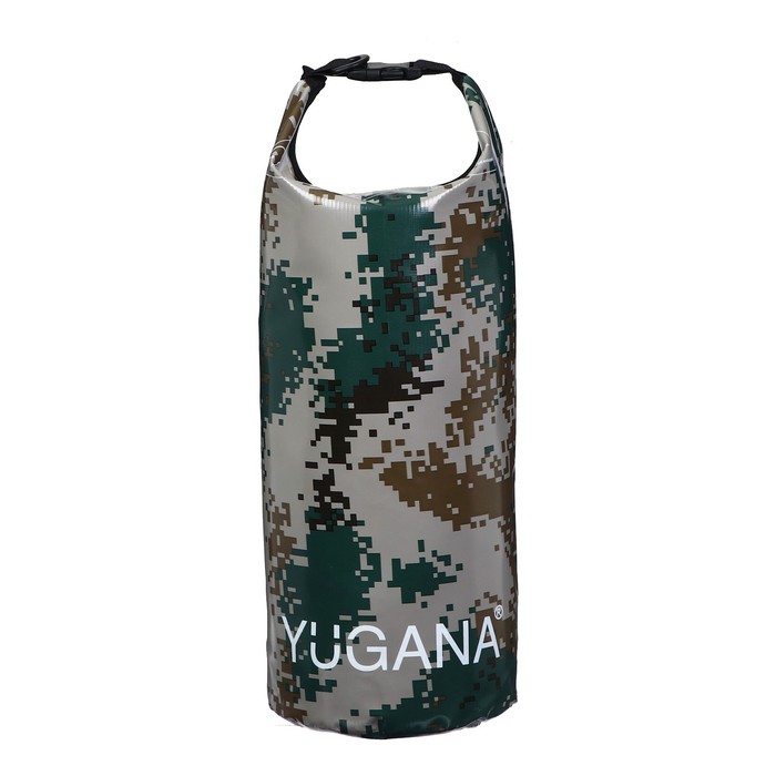 Гермомешок YUGANA, ПВХ, водонепроницаемый 15 литров, один ремень, камуфляж - фото 1905058110
