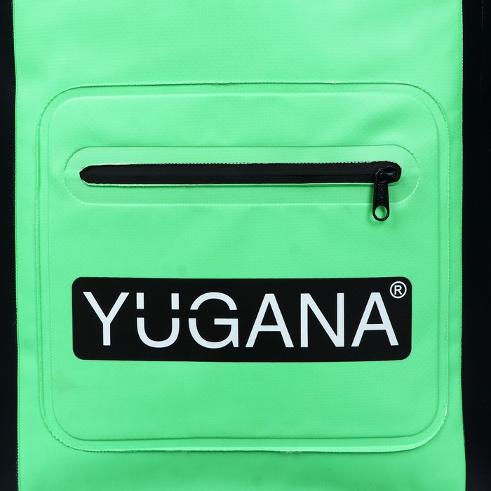 Герморюкзак YUGANA, ПВХ, водонепроницаемый 15 литров, зеленый - фото 1907965087