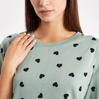 Ночная сорочка женская, цвет сердечки на шалфее, размер 50 (XL) - фото 27197925