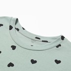 Ночная сорочка женская, цвет сердечки на шалфее, размер 50 (XL) - фото 27197927