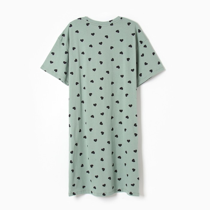 Ночная сорочка женская, цвет сердечки на шалфее, размер 48 (L)