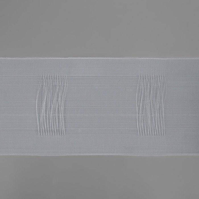 Шторная лента классическая, органза, 12 см, 50 ± 1 м, цвет белый