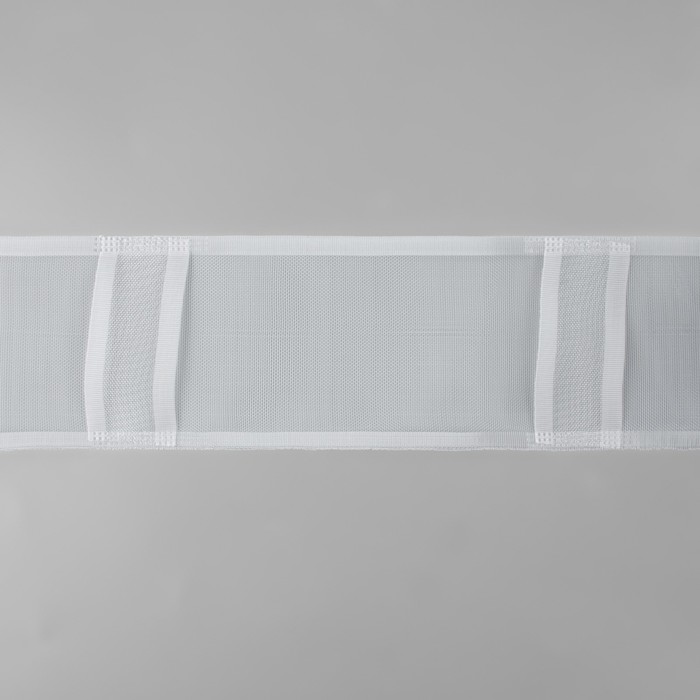 Шторная лента классическая, органза, 10 см, 50 ± 1 м, цвет белый