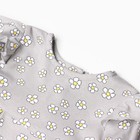 Платье для девочки, цвет серый/цветочки, рост 98 см - фото 23436575