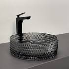 Раковина накладная Comforty CF21004, стеклянная, круглая, цвет серый дым, 36 см - Фото 3