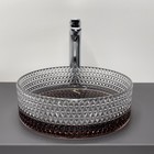 Раковина накладная Comforty CF21009, стеклянная, круглая, цвет кофе, 36 см - Фото 2