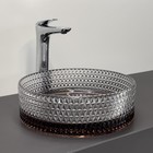 Раковина накладная Comforty CF21009, стеклянная, круглая, цвет кофе, 36 см - Фото 3