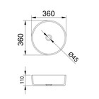 Раковина накладная Comforty CF21010, стеклянная, круглая, цвет градиентный серый, 36 см - Фото 4