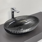 Раковина накладная Comforty CF24006, стеклянная, овальная, цвет серый дым, 51 см - Фото 1