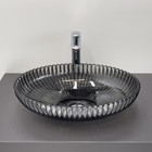 Раковина накладная Comforty CF24006, стеклянная, овальная, цвет серый дым, 51 см - Фото 2