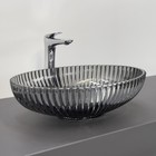 Раковина накладная Comforty CF24006, стеклянная, овальная, цвет серый дым, 51 см - Фото 3