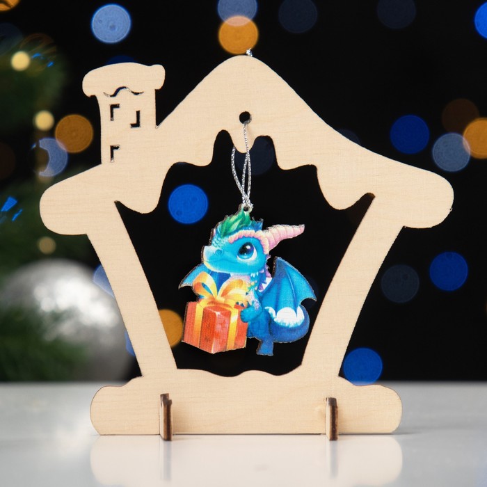 Сувенир «Дракон. Домик», дерево, 13.5×12.5 см - Фото 1