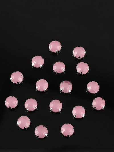 Стразы пришивные «Шатон», круглые, в цапах, d=10 мм, 20 шт., розовые