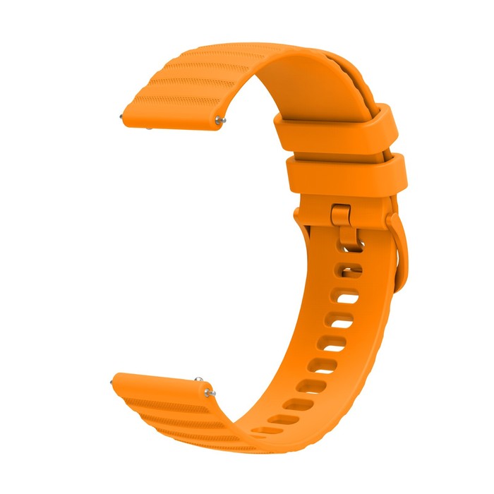 Ремешок для часов, 22 мм, силикон, длина 20 см, быстросъёмные шпильки, оранжевый - Фото 1