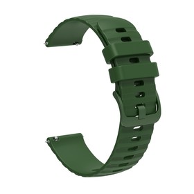 Ремешок для часов, 22 мм, силикон, зеленый