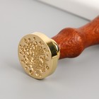 Печать для сургуча с деревянной ручкой "Рыбки и кораллы" 9х2,5х2,5 см - фото 8574776