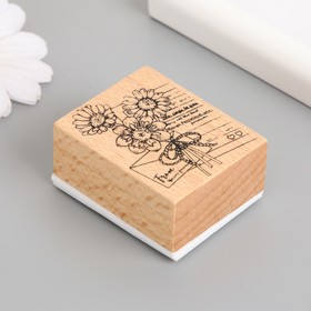 Печать дерево, резина «Письмо с маргаритками», 5×4×2.5 см