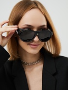 Очки солнцезащитные круглые, uv 400, кожаные шторки, дужка 14.1 см, ширина 12.1 см, линза 5.2×5 см, чёрные - Фото 5