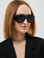 Очки солнцезащитные круглые, uv 400, кожаные шторки, дужка 14.1 см, ширина 12.1 см, линза 5.2×5 см, чёрные - Фото 4