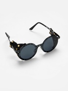 Очки солнцезащитные «Круглые», uv 400, линза 7×5.5 см, чёрный - Фото 2