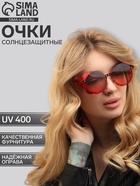 Очки солнцезащитные «Круглые», uv 400, линза 7×5.5 см, красный - Фото 1