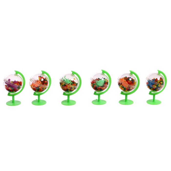 Растущие игрушки животные + шарики  в глобусе МИКС 2х3.5х6.5 см