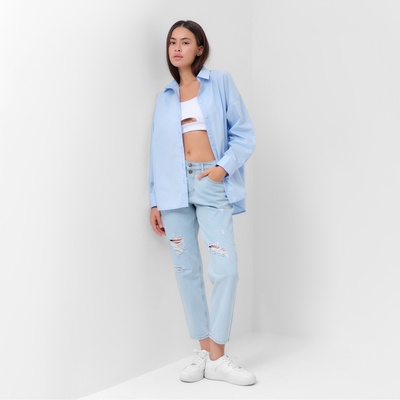 Джинсы женские мом MIST: Denim, размер (32) 50, голубые