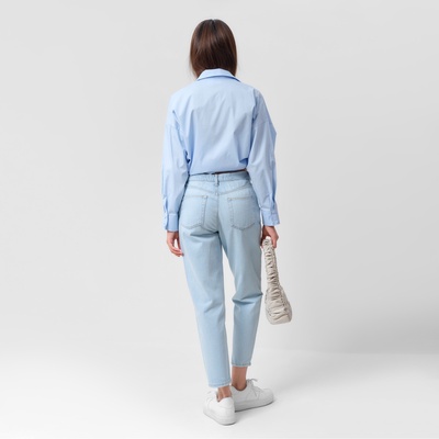 Джинсы женские мом MIST: Denim, размер (32) 50, голубые