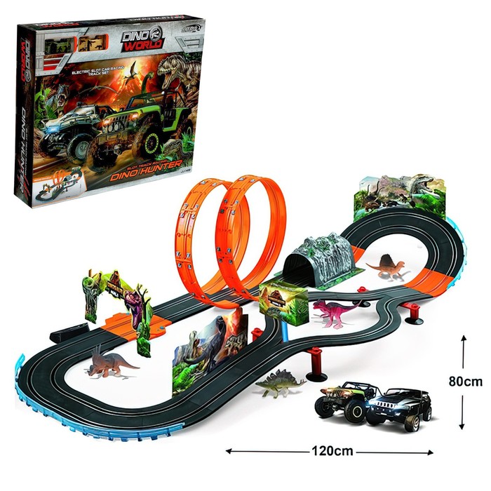 УЦЕНКА Автотрек «Мир динозавров», туннель, мёртвая петля, 120 см - Фото 1