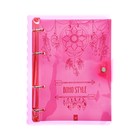 Тетрадь на кольцах А5 120 листов в клетку LOREX «NEON. PINK», со сменным блоком, пластиковая обложка, с наклейками - Фото 1