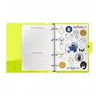 Тетрадь на кольцах А5 120 листов в клетку LOREX «NEON. YELLOW», со сменным блоком, пластиковая обложка, с наклейками - Фото 4