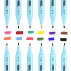 Набор маркеров художественных 12 цветов LOREX "SIMPLE BASE", двусторонние, наконечник: пулевидный (2.0 мм) и скошенный (6.0 мм), спиртовые - фото 9343547