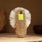 Оберег домовёнок на лаптях, с веником, 15 см, микс - фото 8710985