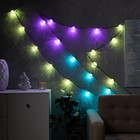 УЦЕНКА Умная гирлянда «Нить», 6 м, с насадками «Рифленые шарики», IP20, 20 LED, USB, тёмная нить, свечение RGB - Фото 3