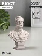 Бюст «Александр II Император», фигурка гипс, белый, 4.5×2×6 см - Фото 1