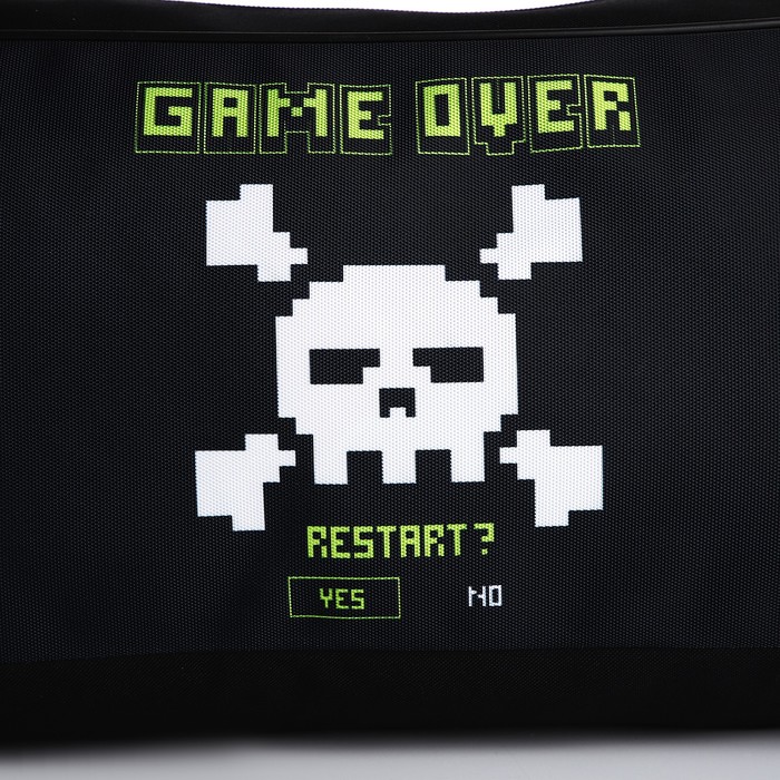 Сумка спорт "Game over", 40*24*21, отд на молнии, черный