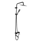 УЦЕНКА Душевая система ZEIN ZS-65BL, смеситель, тропическая и ручная лейка квадрат, черная - Фото 1