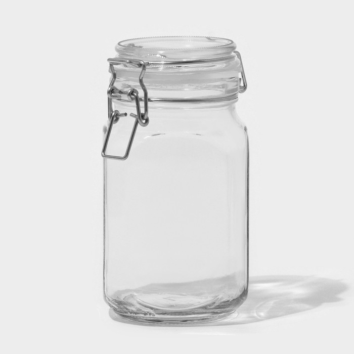 Банка стеклянная для сыпучих продуктов «Прозрачная», 900 мл - Фото 1