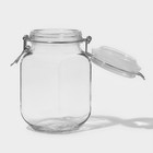 Банка стеклянная для сыпучих продуктов «Прозрачная», 900 мл - Фото 3