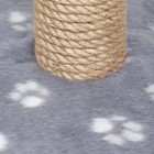 Когтеточка с тремя игрушками, 35 х 35 х 53 см, серая с белыми лапками - Фото 5